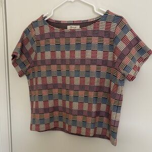 Madewell Checked Jacquard Setlist Boxy Tee - Size Small - Multi